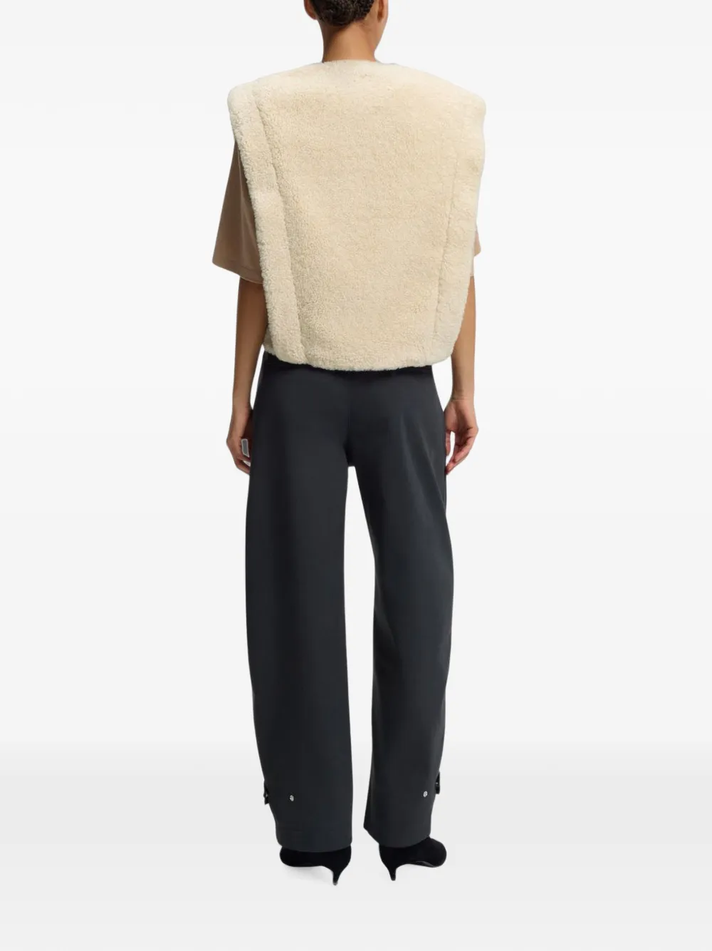 BOSS Plush teddy gilet Beige