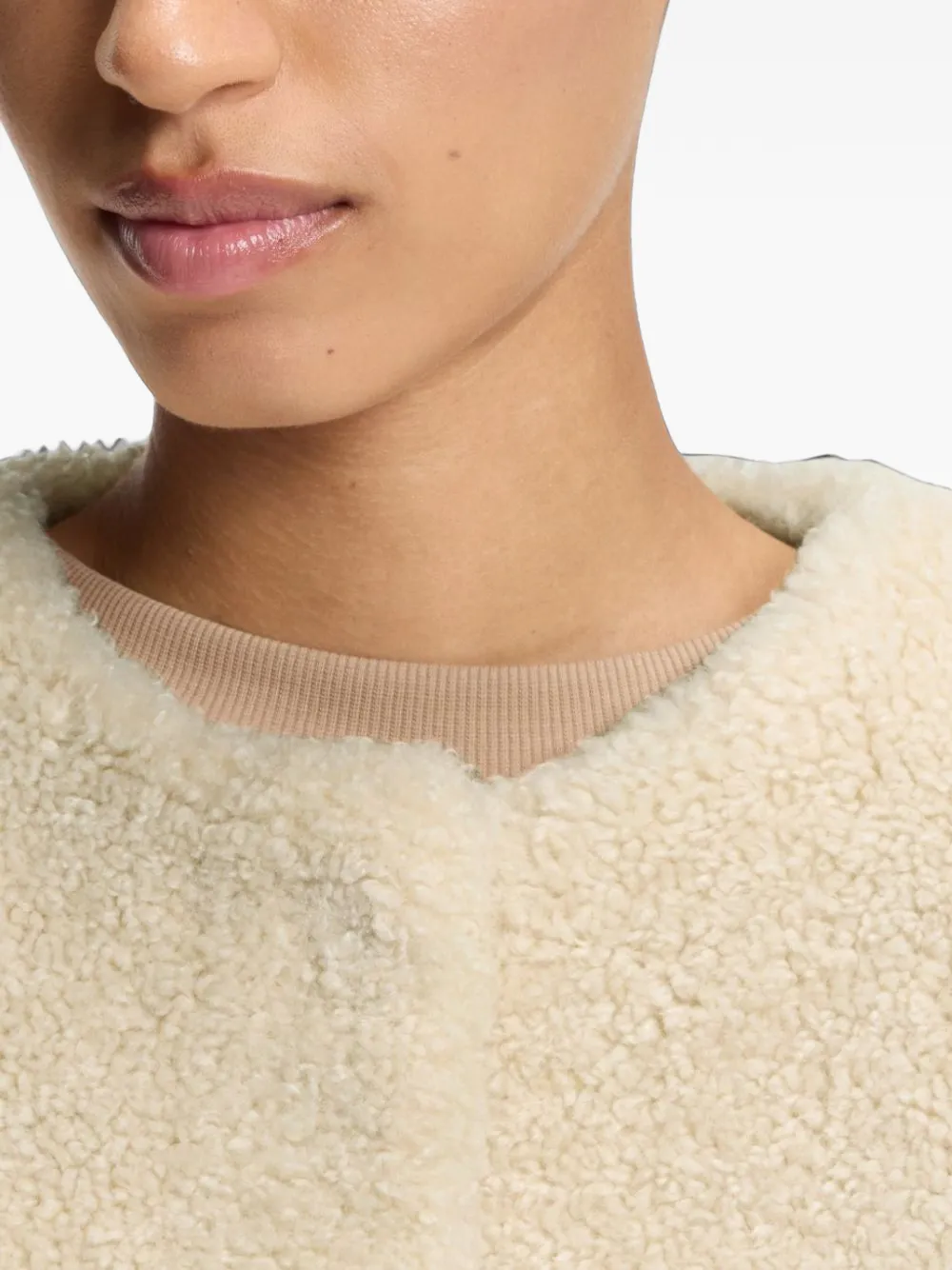 BOSS Plush teddy gilet Beige