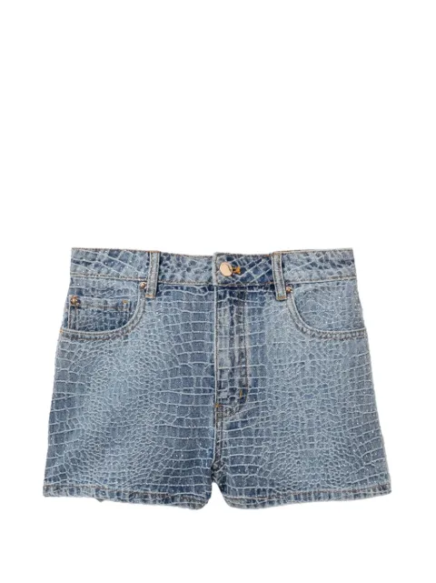 Self-Portrait rhinestone denim shorts
