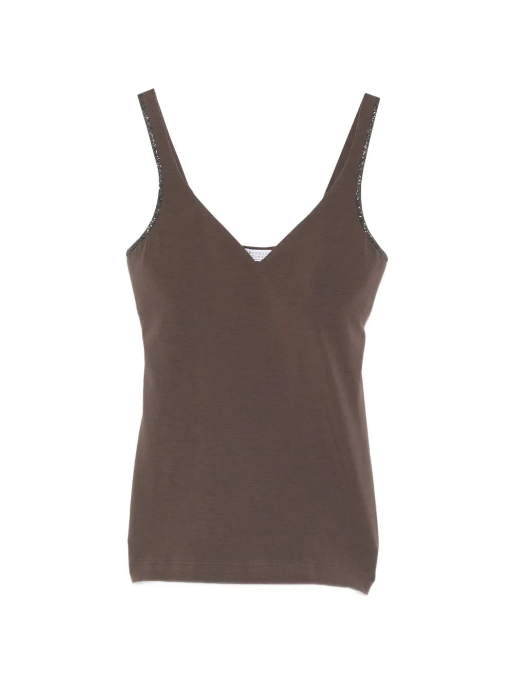 Brunello Cucinelli V-neck strap top - Marrone