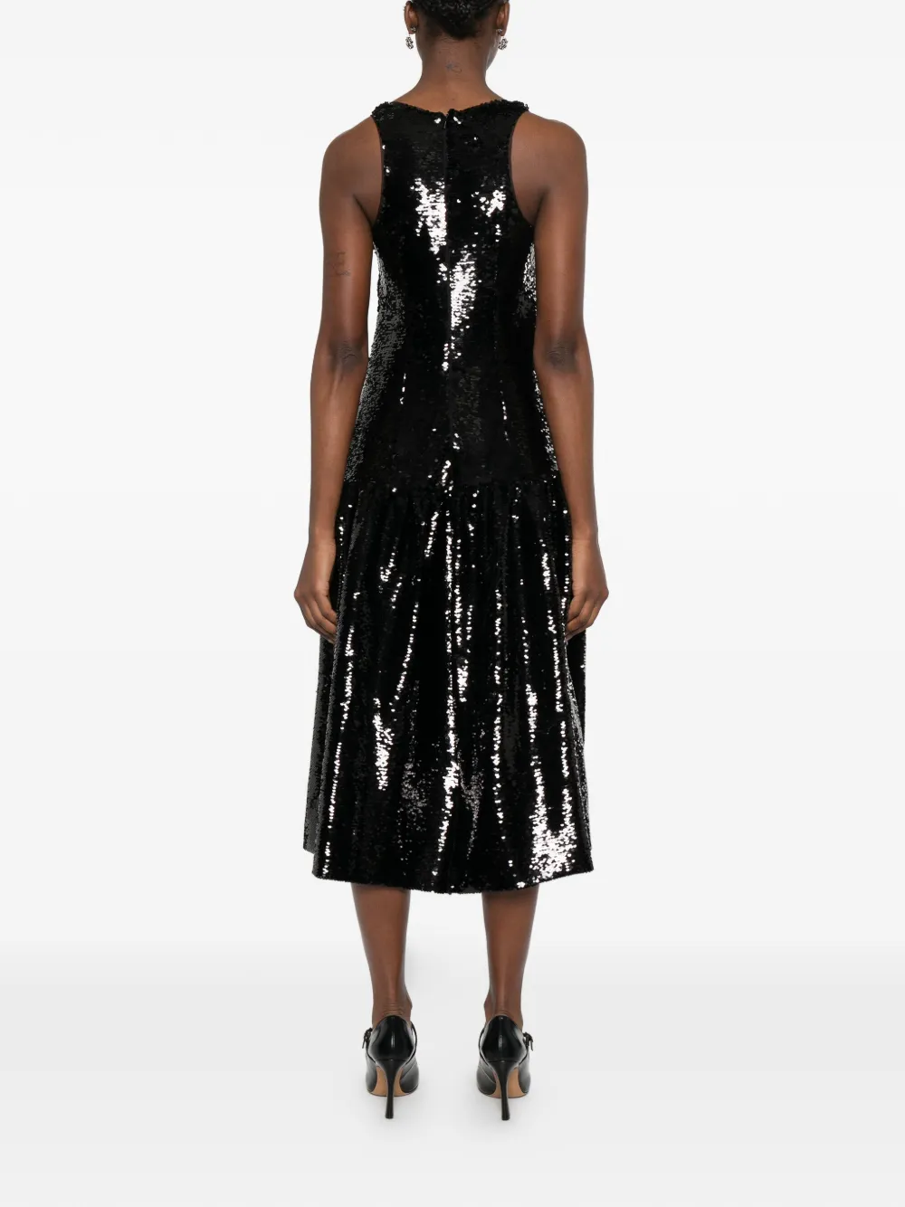 Sequin-Embellishment Midi Dress