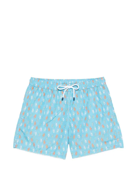 Fedeli drawstring lizard print swim shorts
