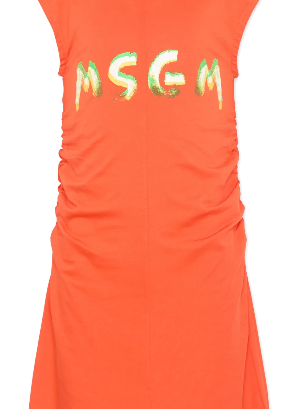  Msgm Kids Ruched Dress - Red 