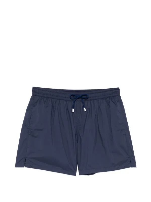 Fedeli Drawstring Elasticated Swim Shorts in Blue