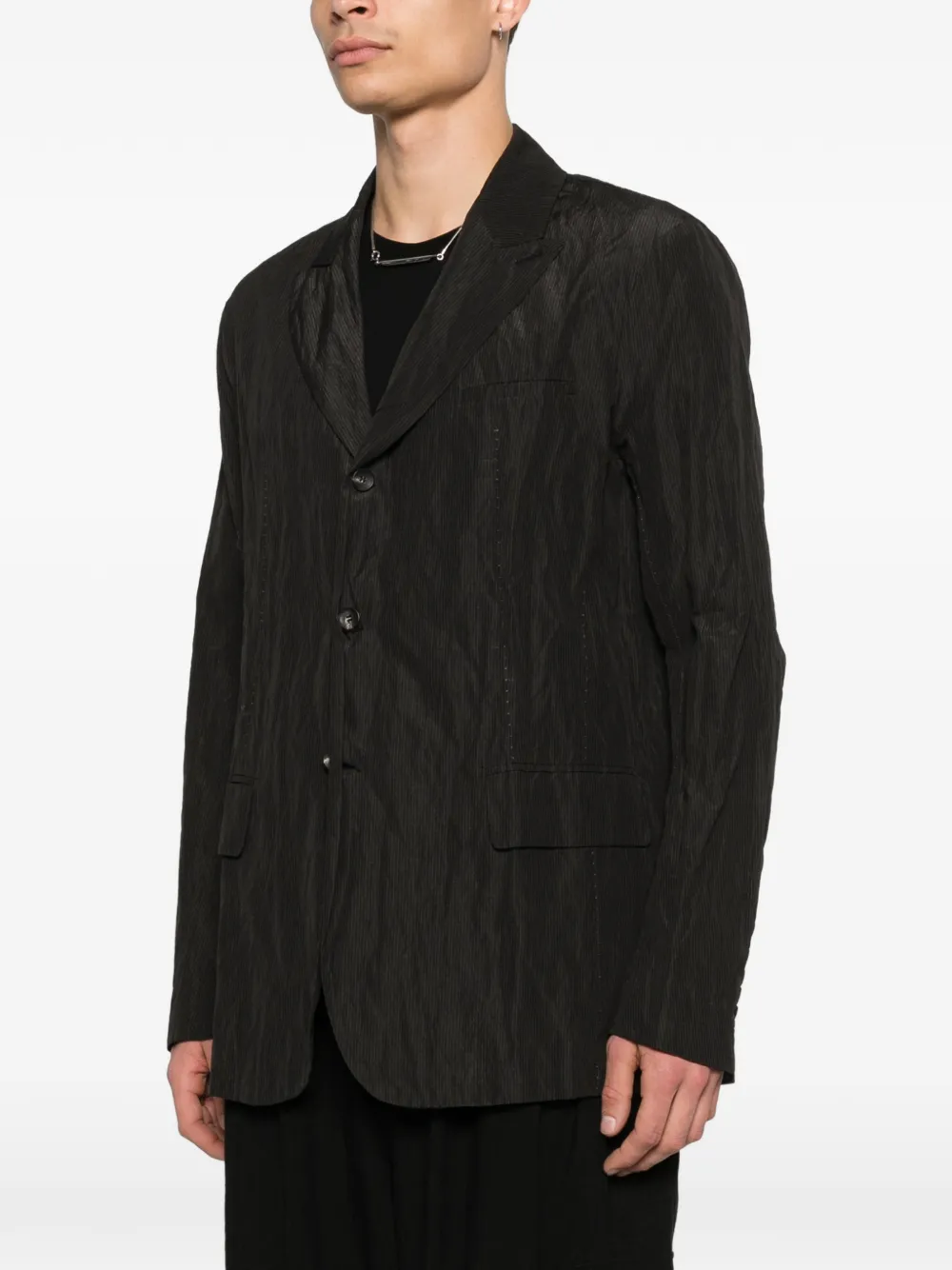  Masnada Patterned Blazer - Black 