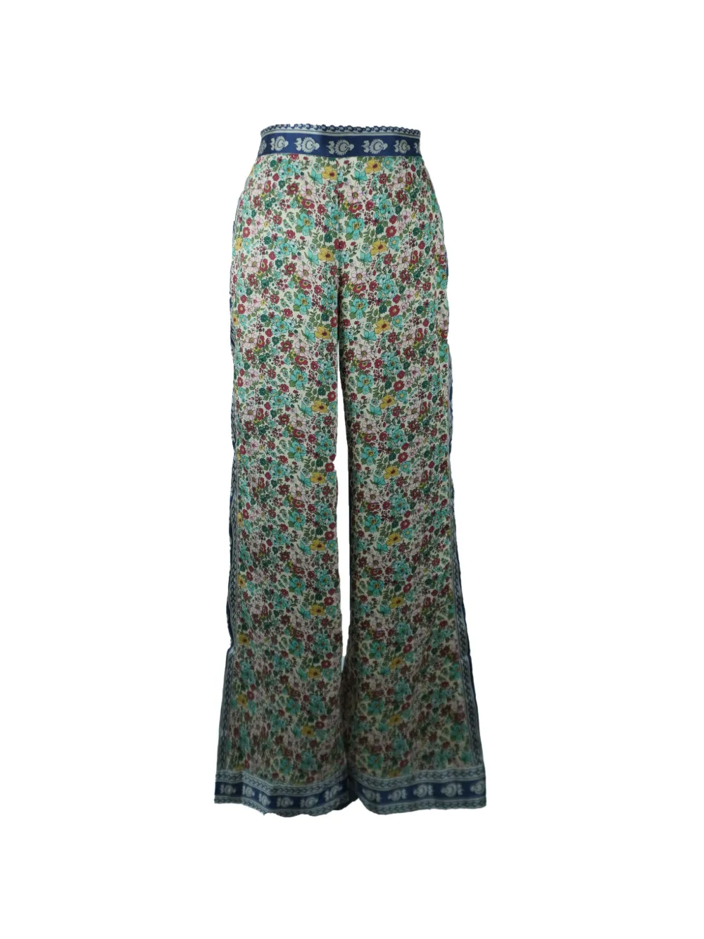 SANDRO floral-print palazzo pants - Verde