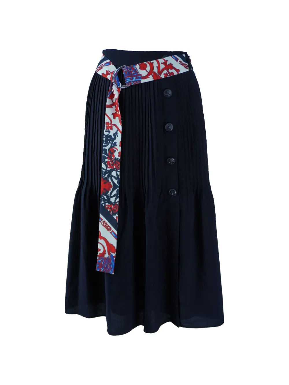 Claudie Pierlot belted pleated midi skirt - Nero