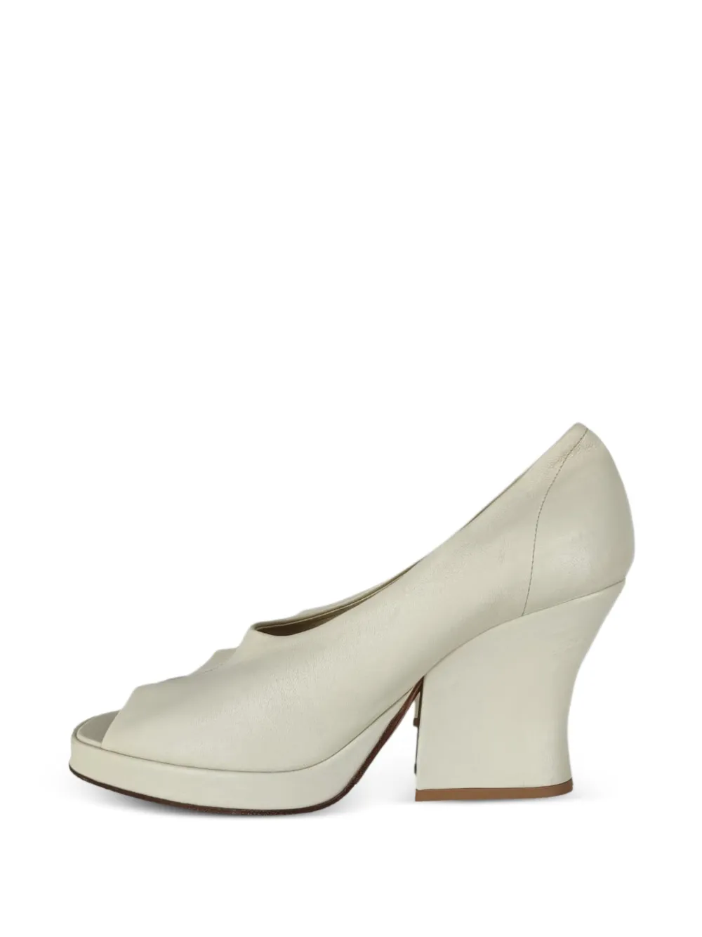 Bottega Veneta Pre-Owned peep-toe leather pumps - Toni neutri