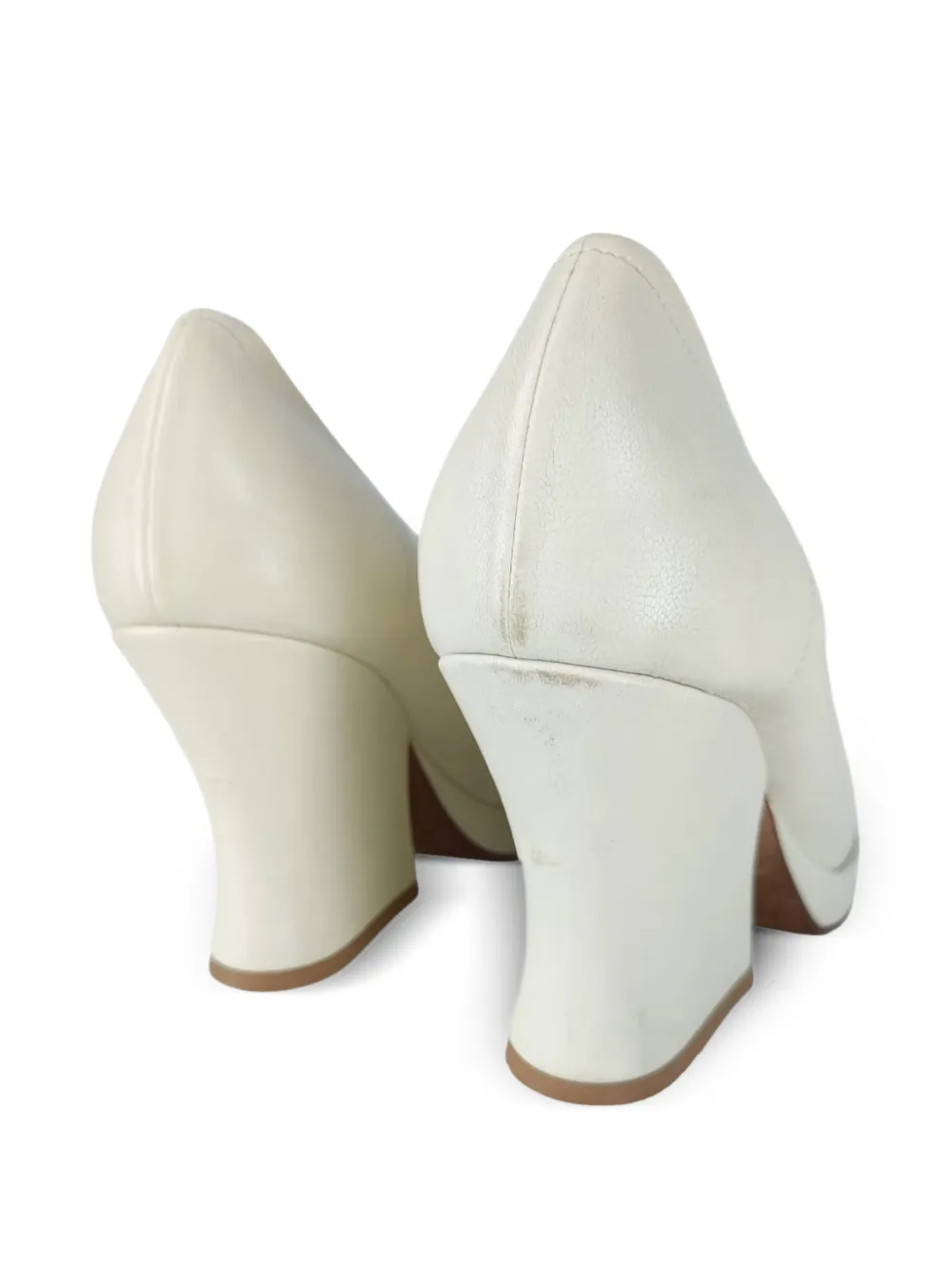 Peep-Toe Leather Pumps