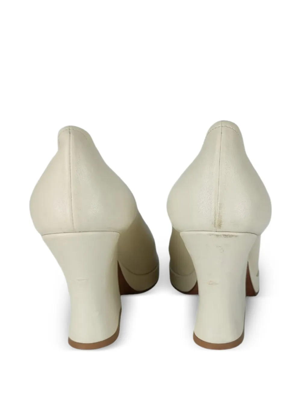 Peep-Toe Leather Pumps