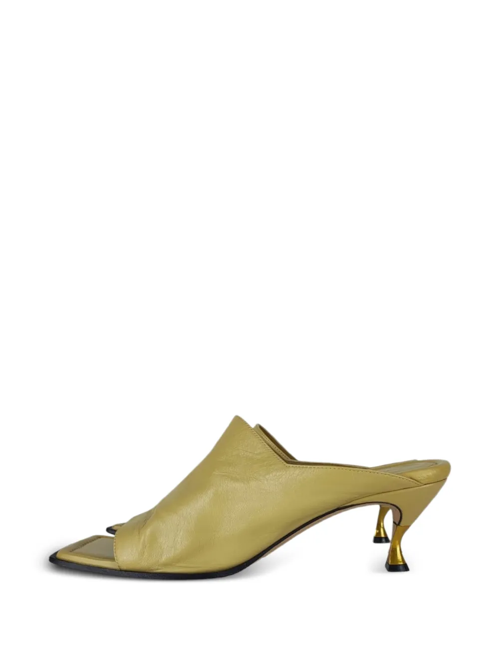 Bottega Veneta Pre-Owned square-toe leather sandals - Giallo