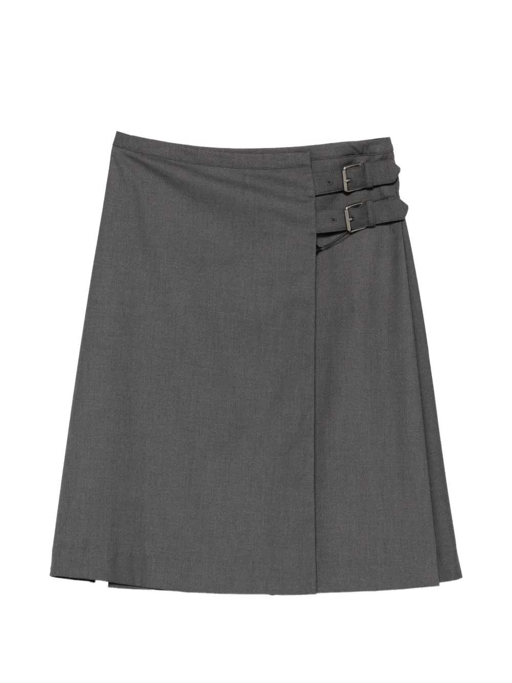 DUNST buckle A-line midi skirt - Grigio