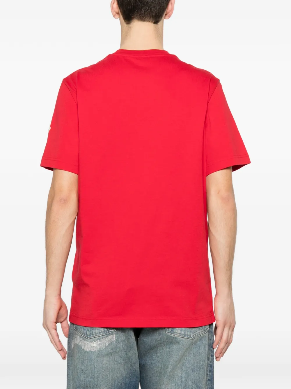 Moncler T-shirt met logodetail Rood