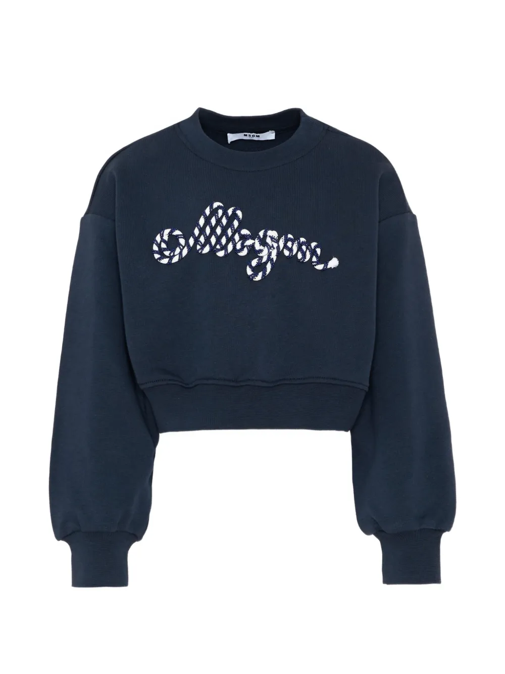 MSGM Kids chest-logo sweatshirt - Blu