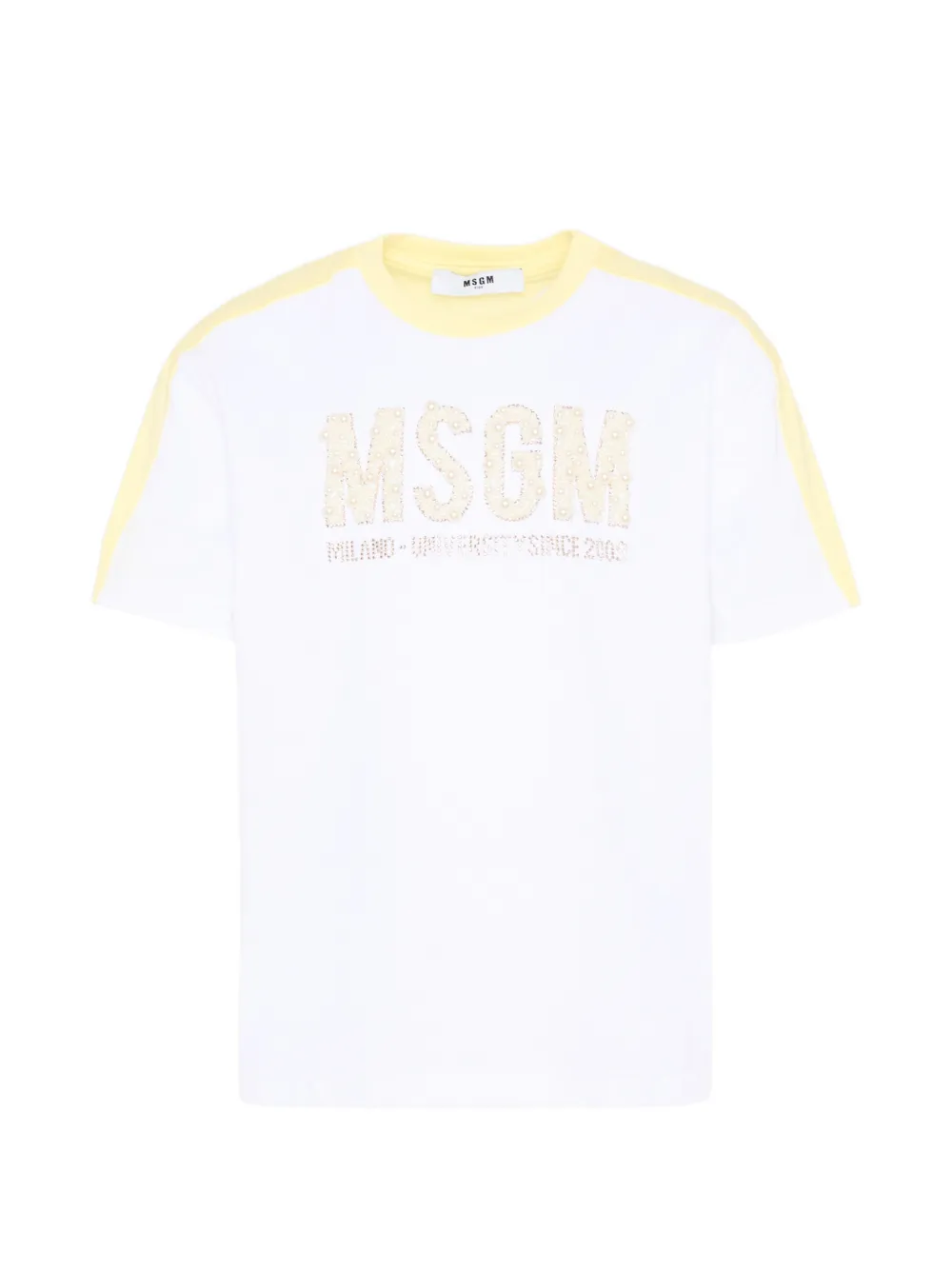 MSGM Kids logo-appliqué T-shirt - Bianco