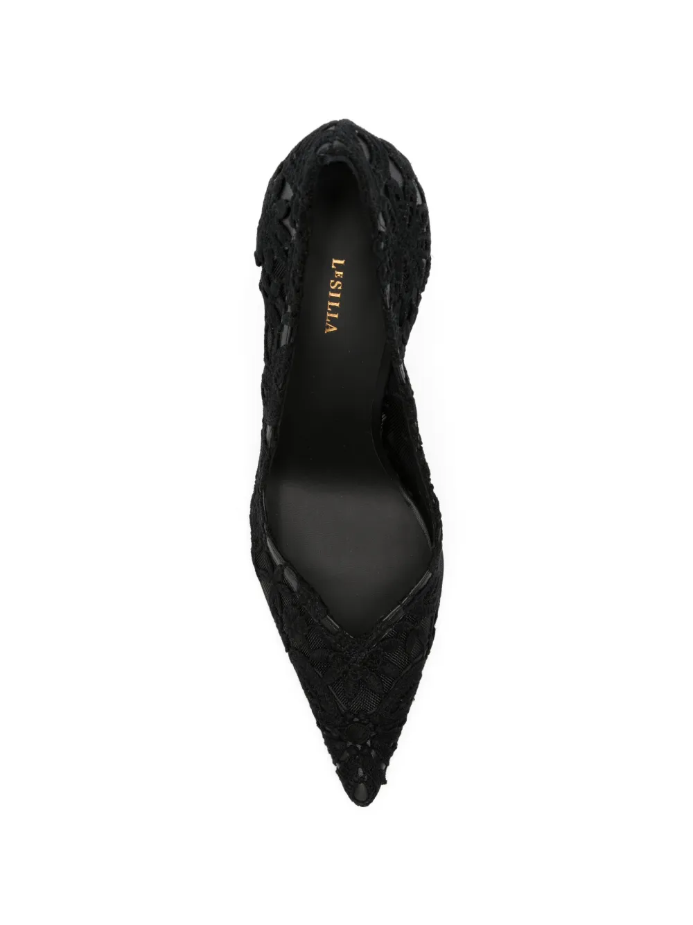 Le Silla Pumps met puntige neus en kant Zwart