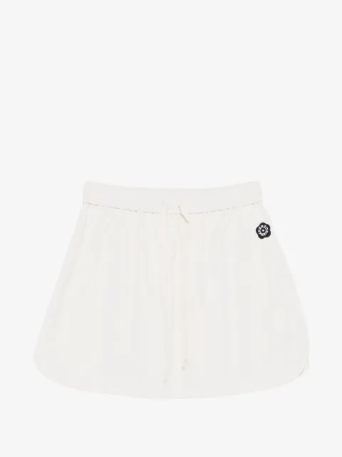 Kenzo falda corta con parche del logo y cordones