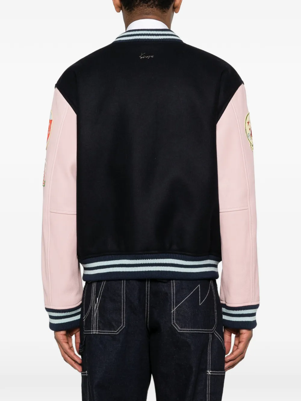 Kenzo Bomberjack met geborduurde badges Blauw
