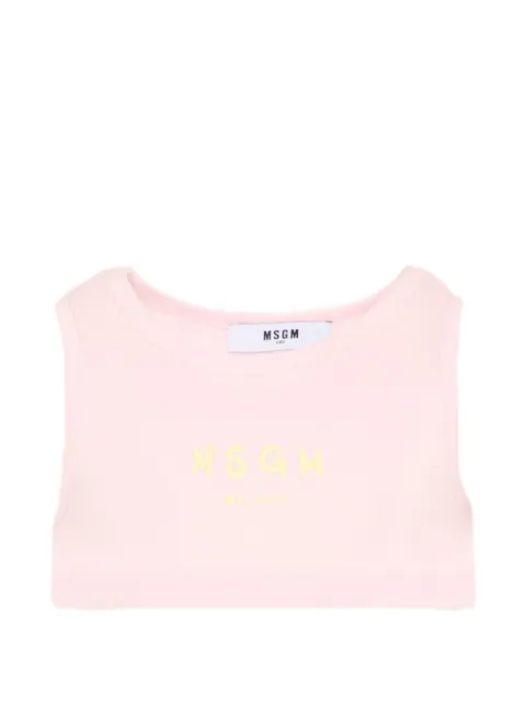 MSGM Kids sleeveless logo t-shirt