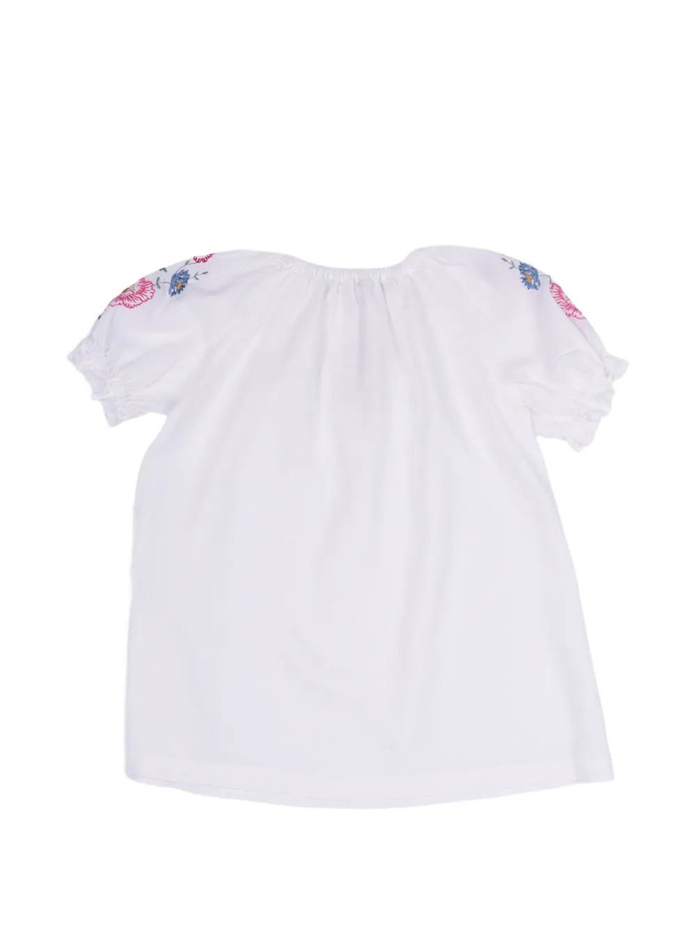 BABE & TESS Carola floral-embroidered linen mini dress - Bianco