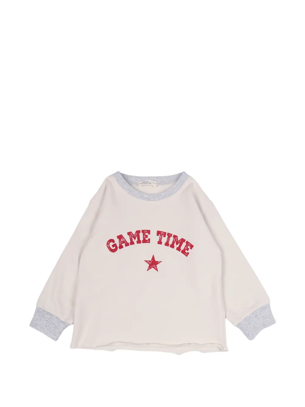 BABE & TESS Game logo-print raw-cut cotton sweatshirt - Bianco