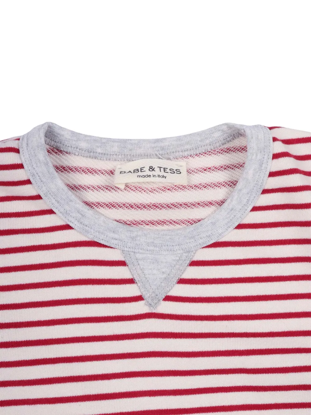 BABE & TESS Tito top met horizontale streep Rood