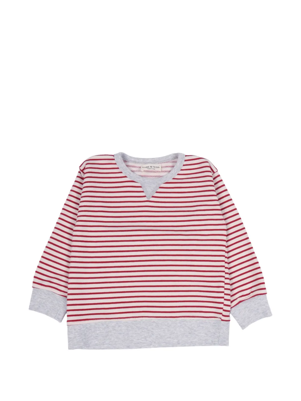 BABE & TESS Tito horizontal-stripe top - Rosso