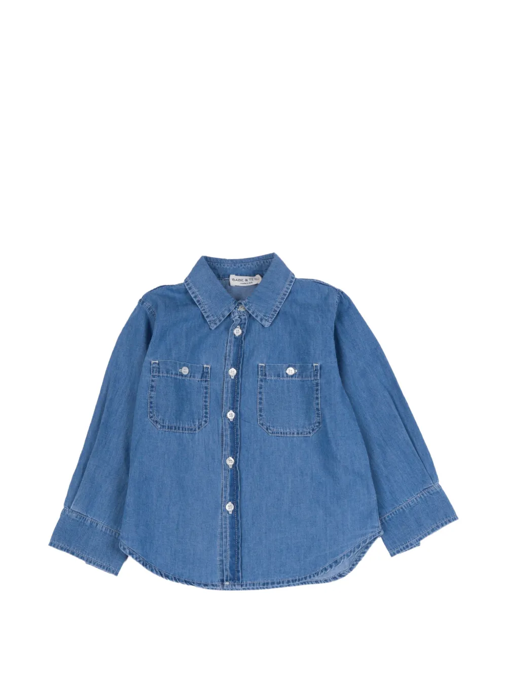 BABE & TESS Cacia button-down pocket-detail cotton denim shirt - Blu