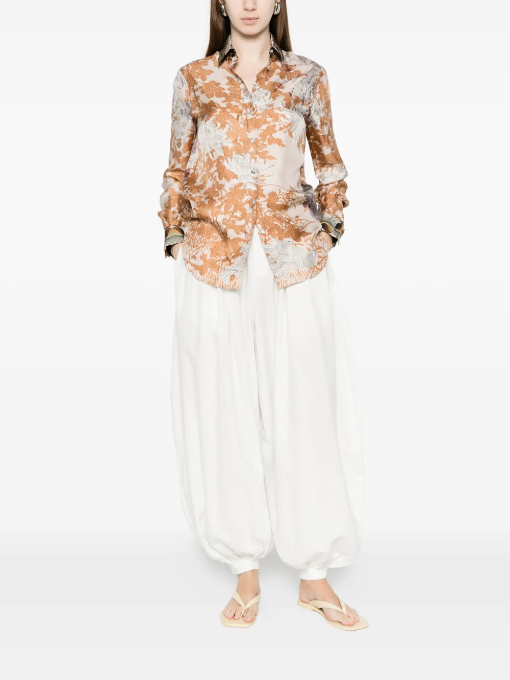  Pierre-louis Mascia Floral Print Shirt - Neutrals 