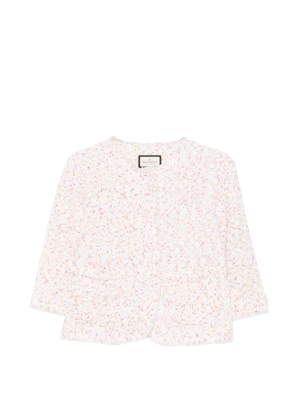Bruno Manetti popcorn frayed jacket - Bianco