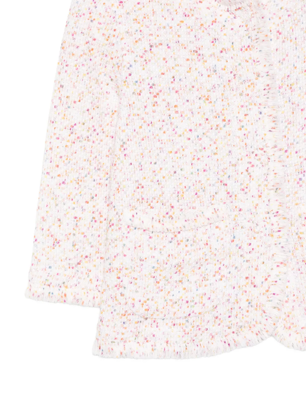 Bruno Manetti Popcorn Frayed Jacket - White 