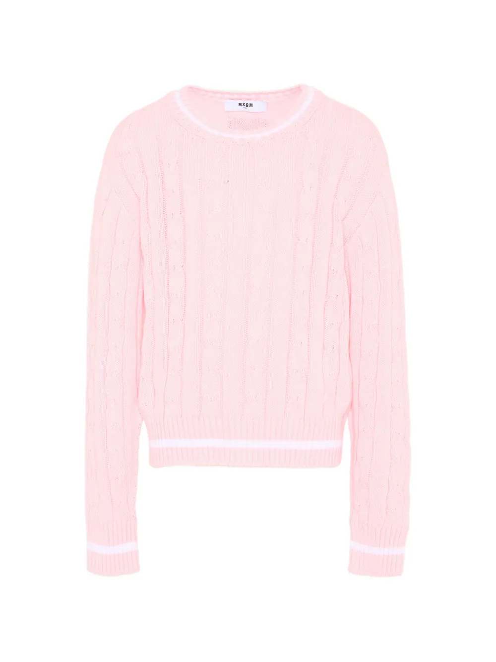 MSGM Kids cable-knit sweater - Rosa