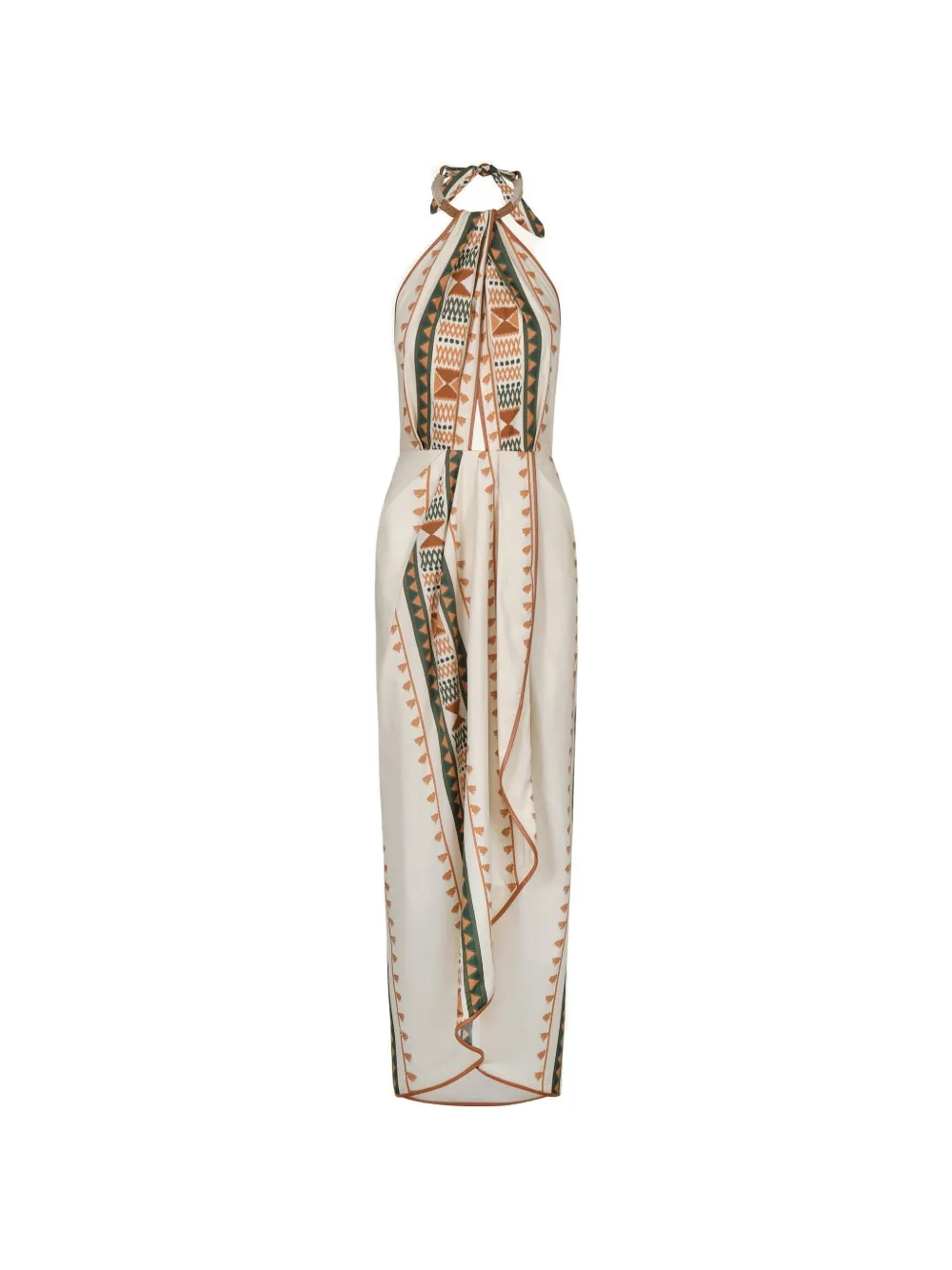 Johanna Ortiz Centro Del Cielo geometric-pattern midi dress - Toni neutri