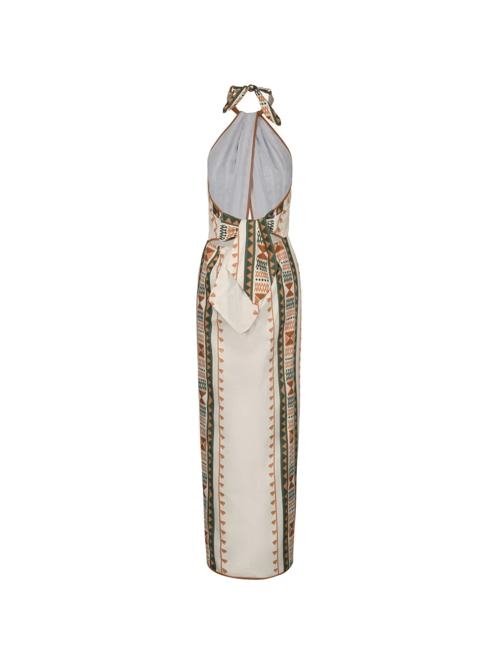 Johanna Ortiz Centro Del Cielo midi-jurk met geometrisch patroon Beige