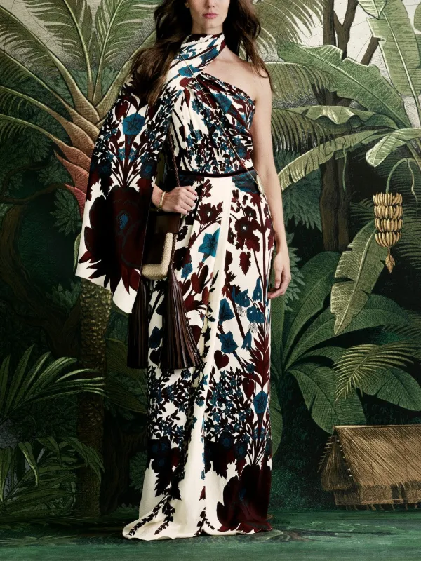 johanna ortiz midi dress Johanna Ortiz Women's Royal Garden Maxi Dress - Ecru Wine Middle Blue