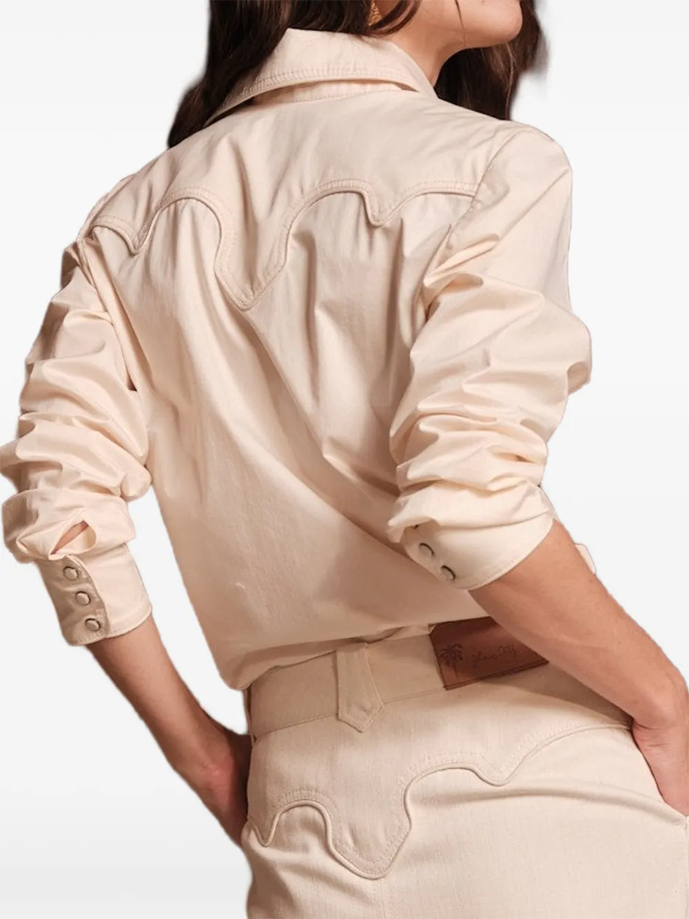 Johanna Ortiz Hacia Puerto blouse met V-hals Beige