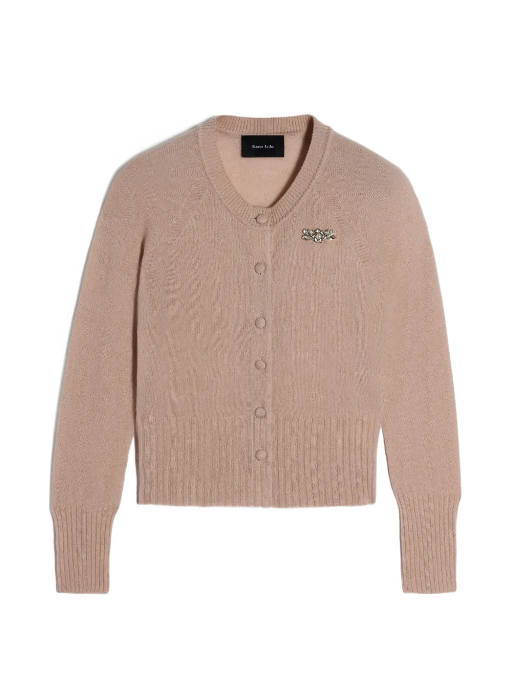 Simone Rocha relaxed embellished cashmere cardigan - Toni neutri