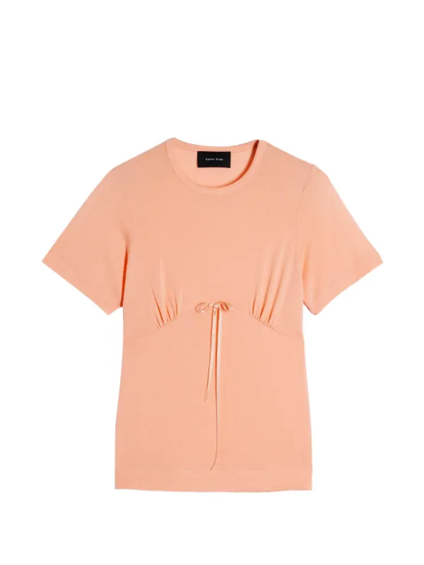 Simone Rocha Gathered Bust Bow T-shirt in Orange