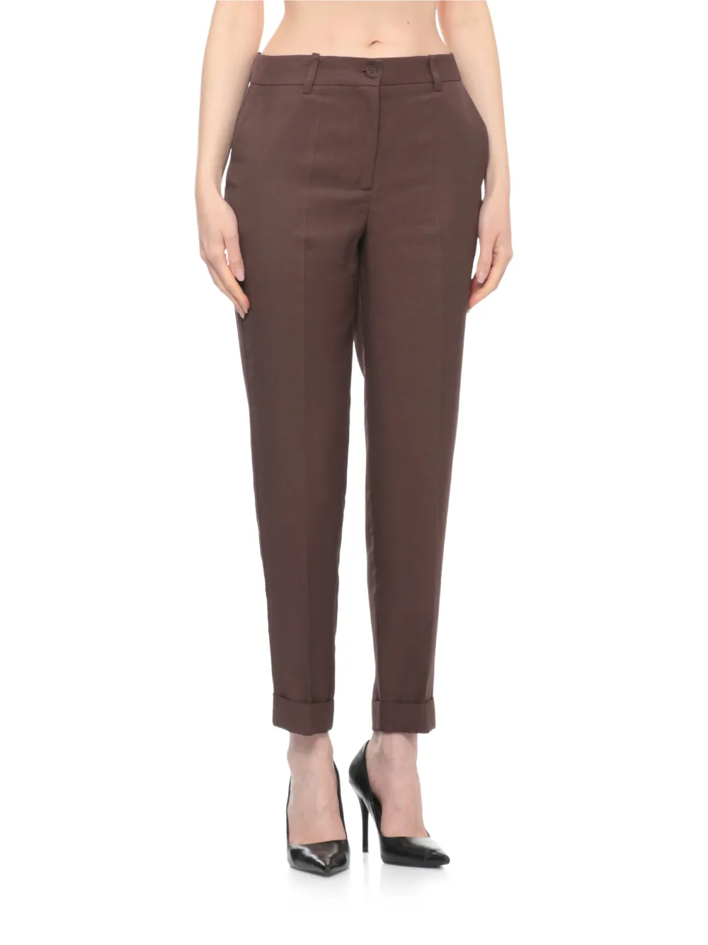  P.a.r.o.s.h. Belt Loops Trousers - Brown 
