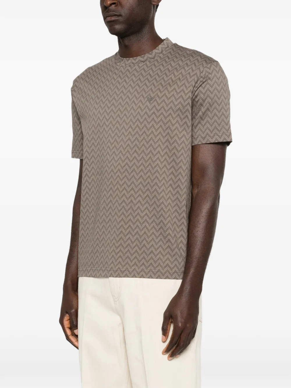 Emporio Armani Chevron T-shirt Bruin