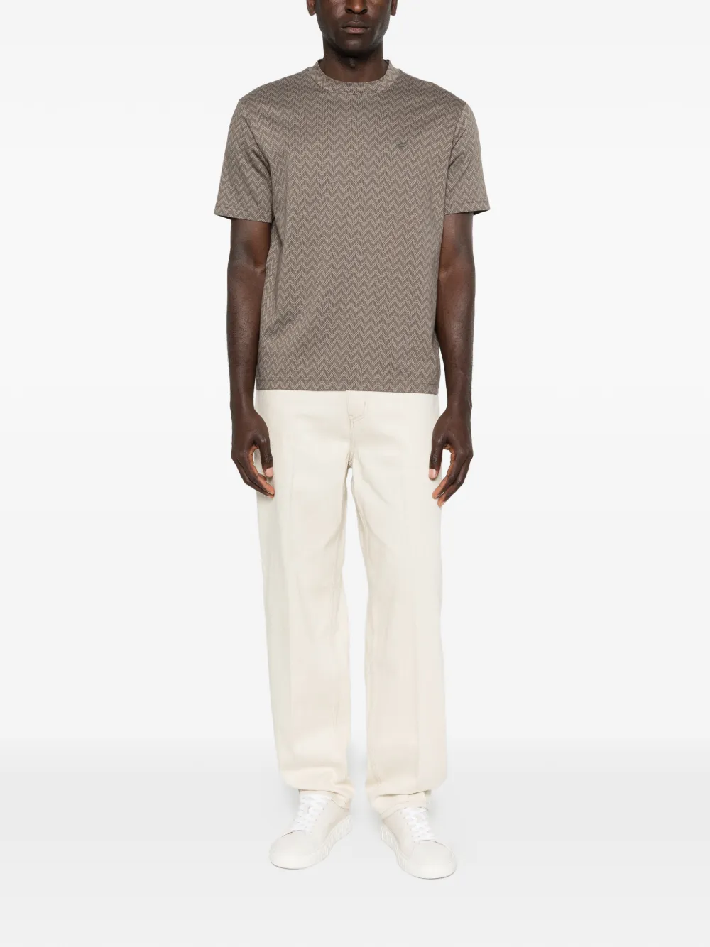Emporio Armani Chevron T-shirt Bruin