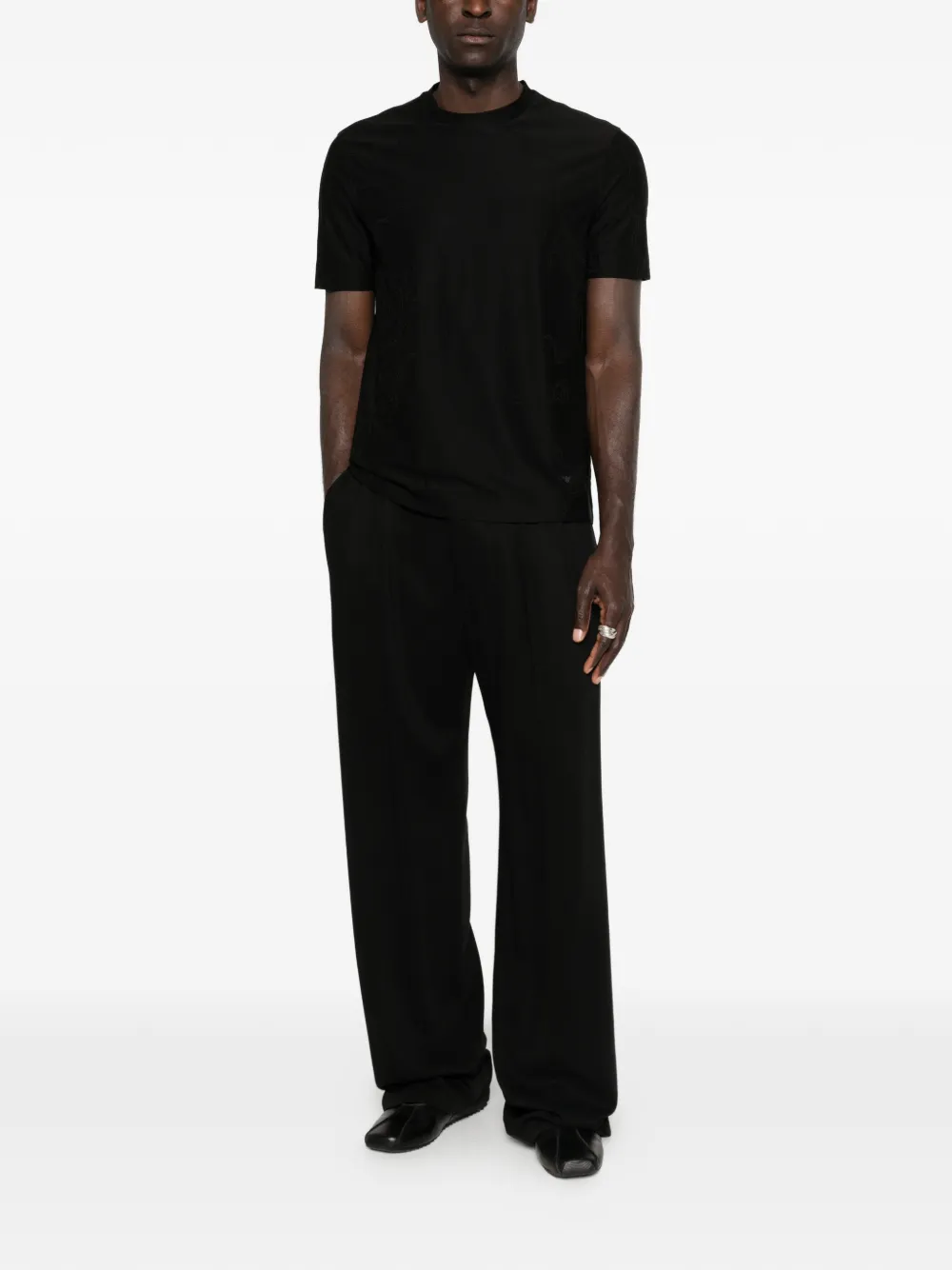 Emporio Armani T-shirt met ronde hals Zwart