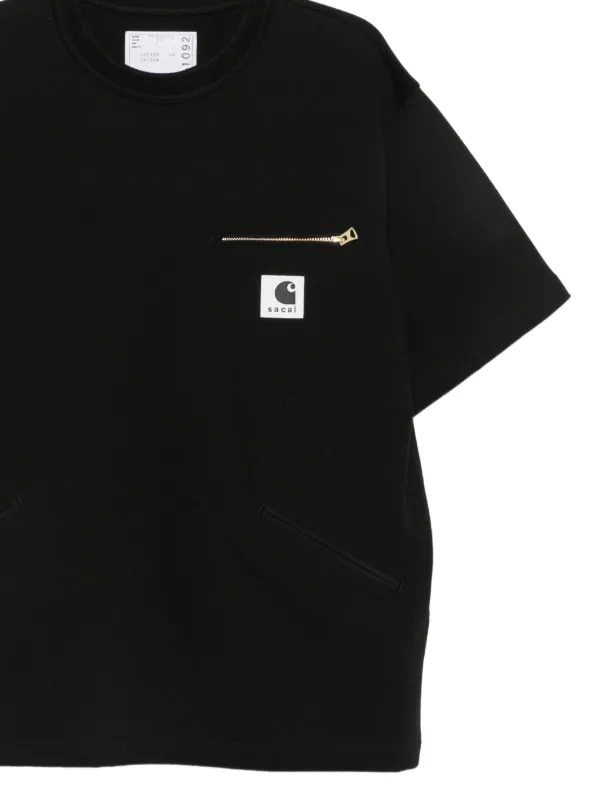 Carhartt WIP x Sacai ジップポケット Tシャツ | ブラック | FARFETCH JP