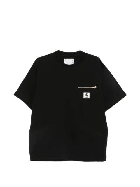 Carhartt WIP x Sacai logo-patch zip-pocket T-shirt