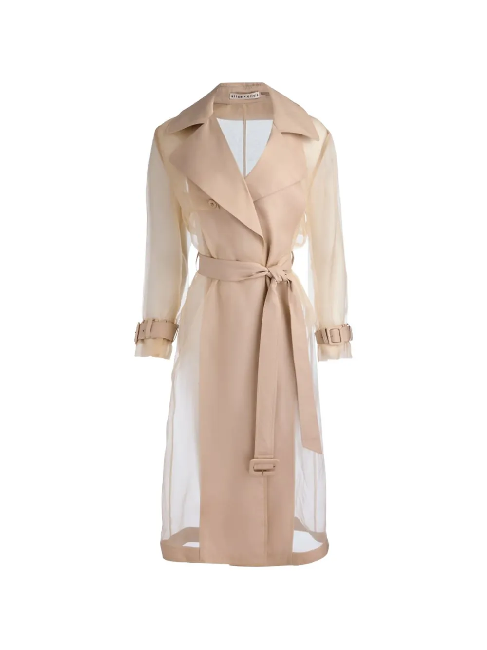 alice + olivia Silvia sheer belted trench coat - Toni neutri