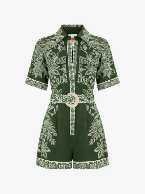 FARM Rio jumpsuit corto con cinturón y estampado floral