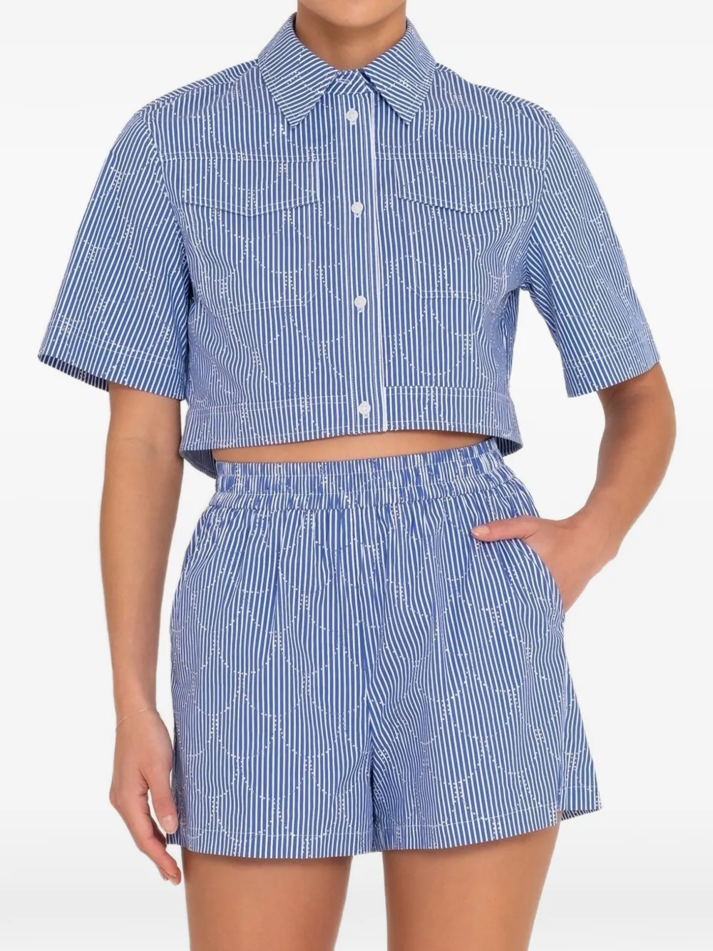 Sans Faff Biarritz striped shirt - Blau