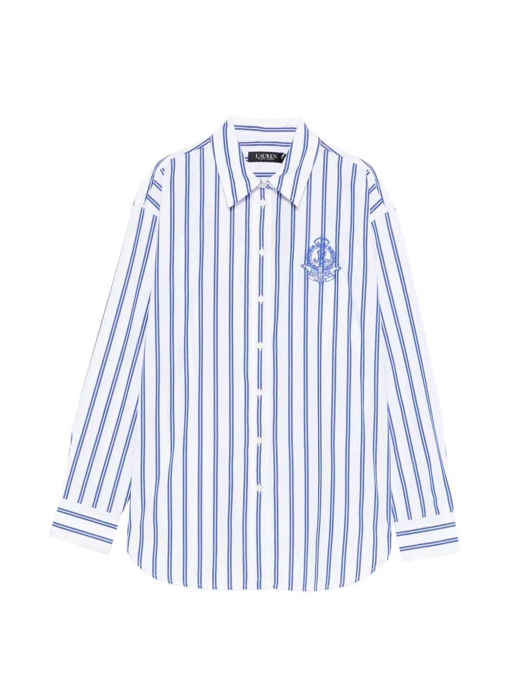 Lauren Ralph Lauren striped embroidered shirt - Bianco