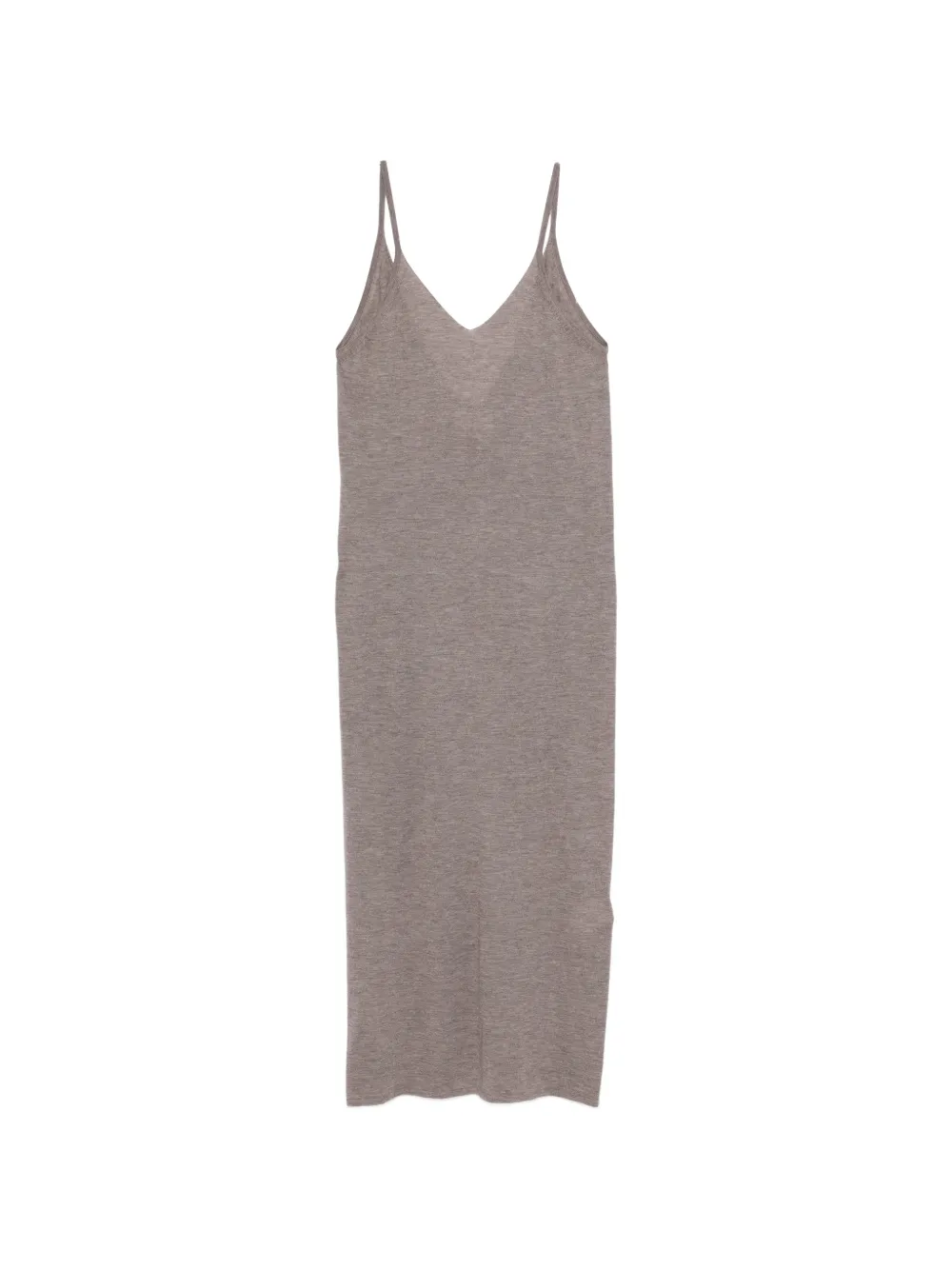 Lisa Yang Albina V-neck midi dress - Marrone