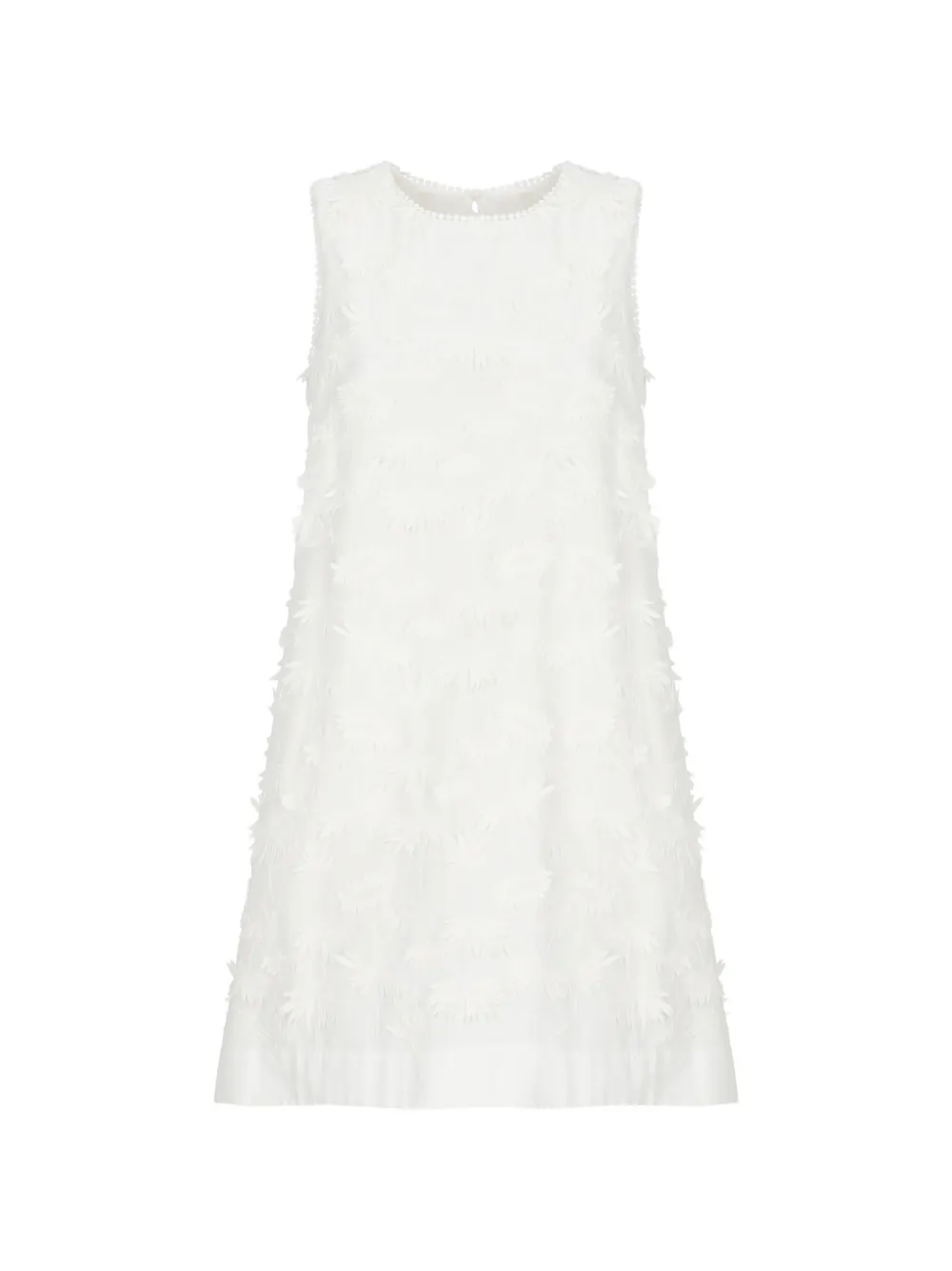 P.A.R.O.S.H. floral-embroidered sleeveless mini dress - Bianco